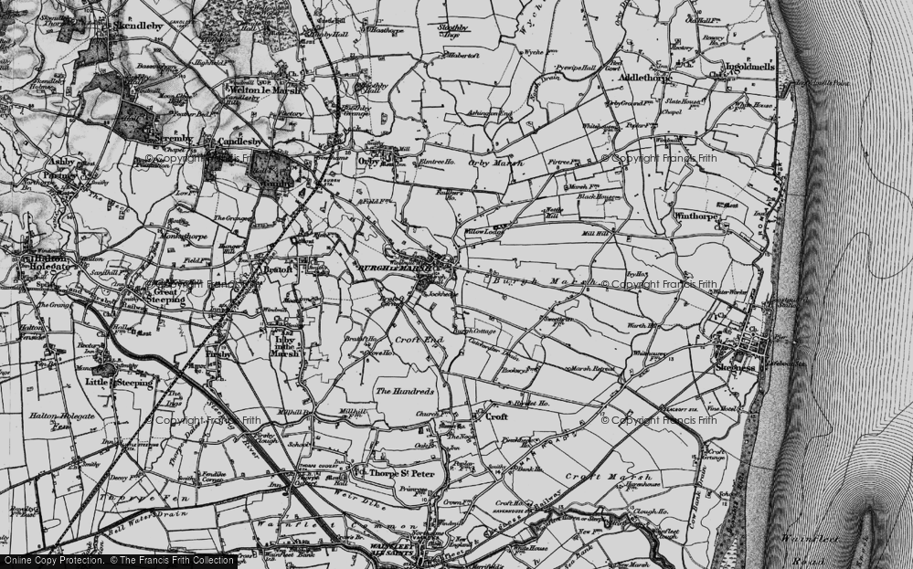Old Map of Historic Map covering Bratoft Corner in 1898
