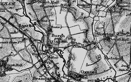 Old map of Burgh next Aylsham in 1898