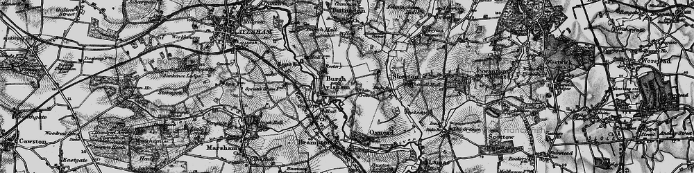 Old map of Burgh next Aylsham in 1898
