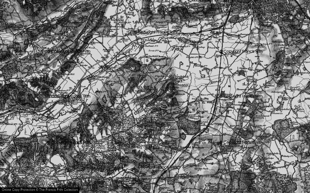 Old Map of Burghfield Hill, 1895 in 1895