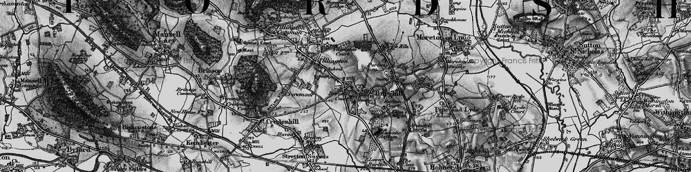 Old map of Burghill in 1898