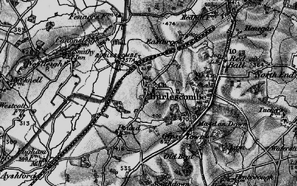 Old map of Burlescombe in 1898