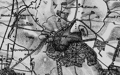 Old map of Burley on the Hill in 1899