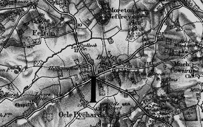 Old map of Burley Gate in 1898