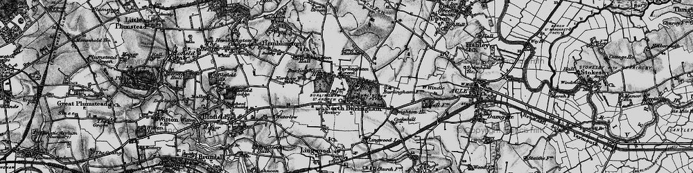Old map of Burlingham Ho in 1898