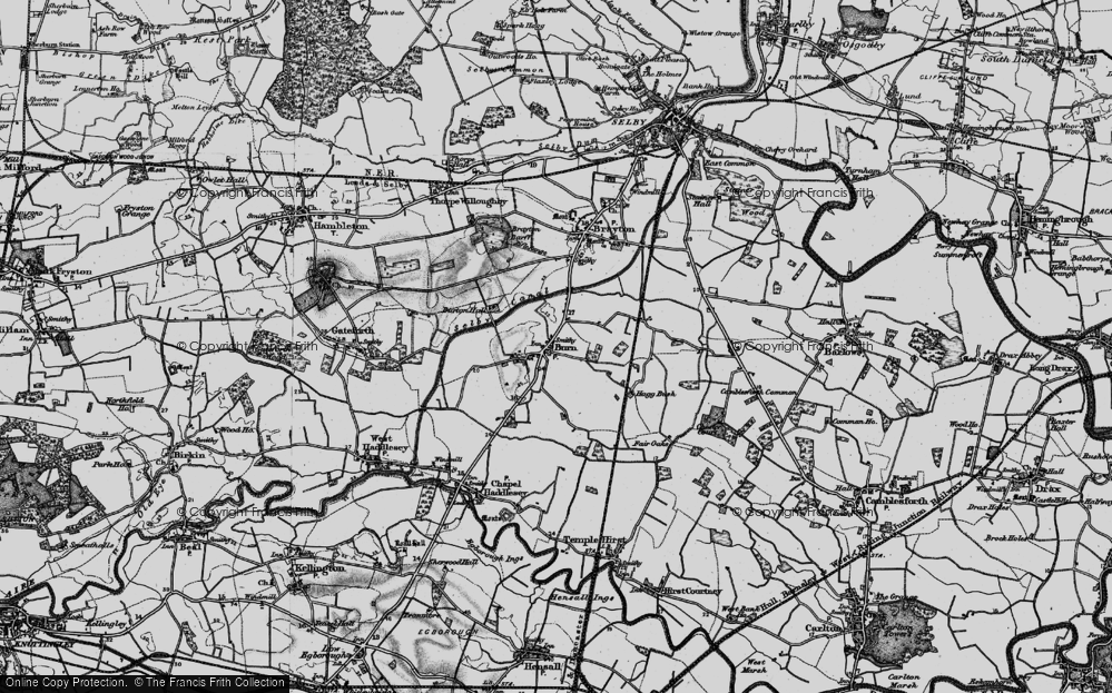 Old Map of Historic Map covering Burton Hall in 1895