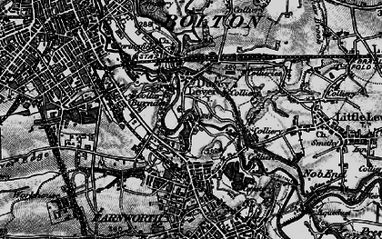 Old map of Burnden in 1896