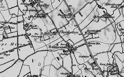 Old map of Burneston in 1897