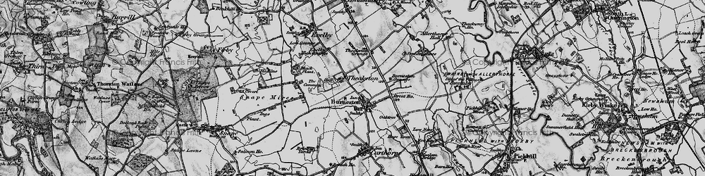 Old map of Burneston in 1897