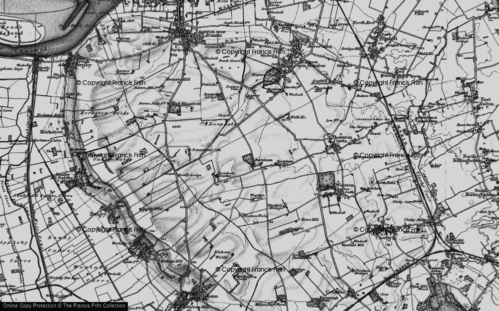 Old Map of Historic Map covering Wootton Wold in 1895