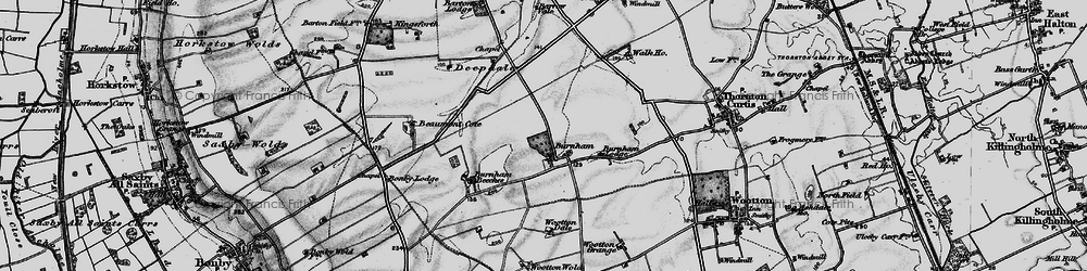 Old map of Wootton Wold in 1895