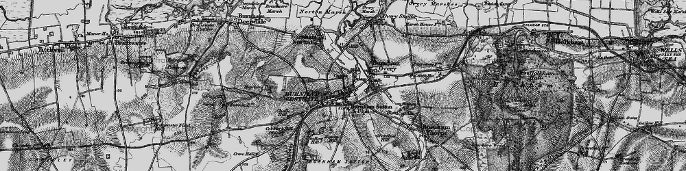 Old map of Burnham Market in 1898