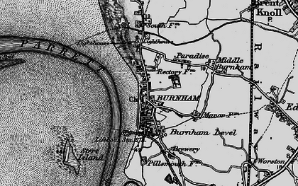 Old map of Burnham-on-Sea in 1898