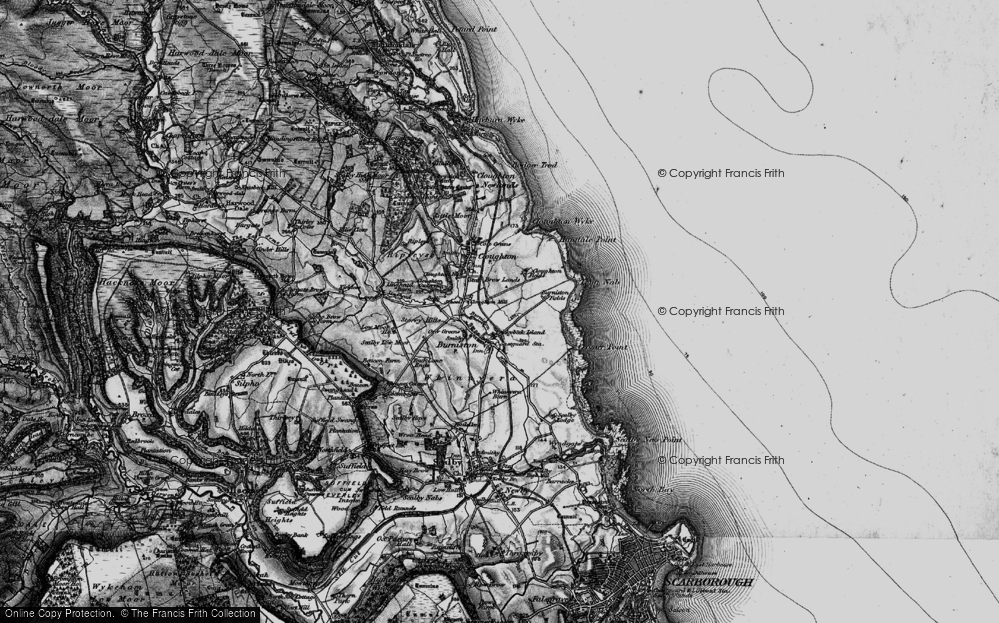 Old Map of Historic Map covering Burniston Beck in 1897