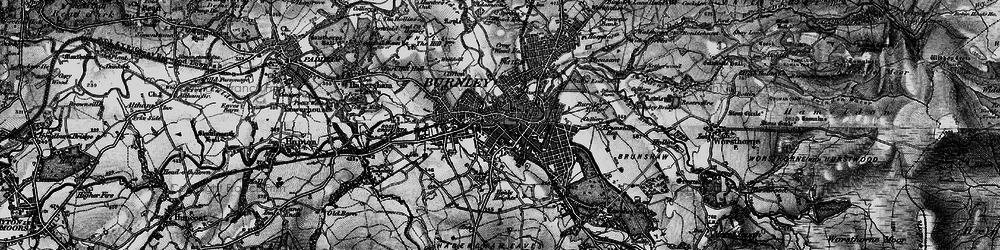Old map of Burnley in 1896