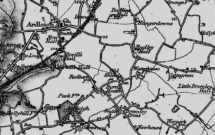 Old map of Badley Hall in 1896