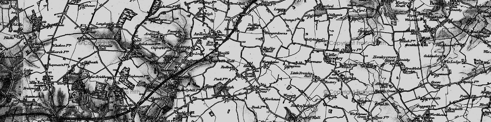 Old map of Badley Hall in 1896