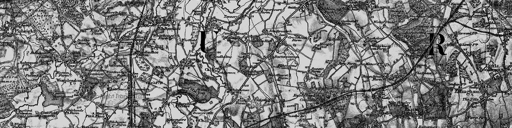 Old map of Burntcommon in 1896