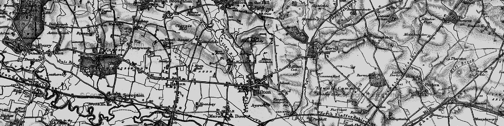 Old map of Burntheath in 1897
