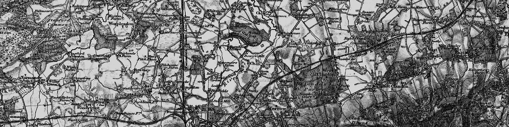 Old map of Burpham in 1896