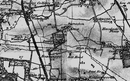 Old map of Burradon in 1897