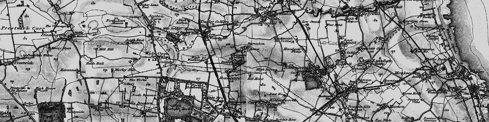 Old map of Burradon Ho in 1897