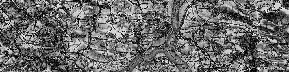 Old map of Burraton Coombe in 1896