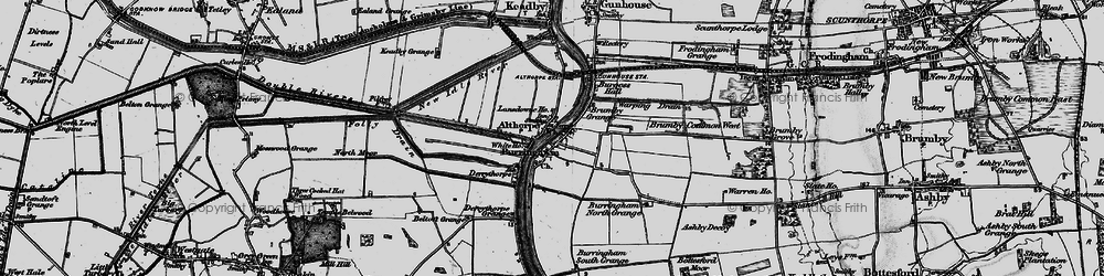 Old map of Burringham in 1895