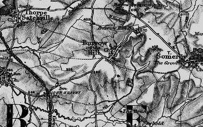 Old map of Burrough on the Hill in 1899
