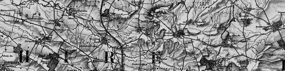 Old map of Burrough on the Hill in 1899