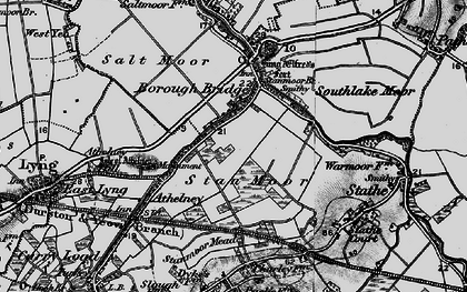 Old map of Burrow Mump in 1898