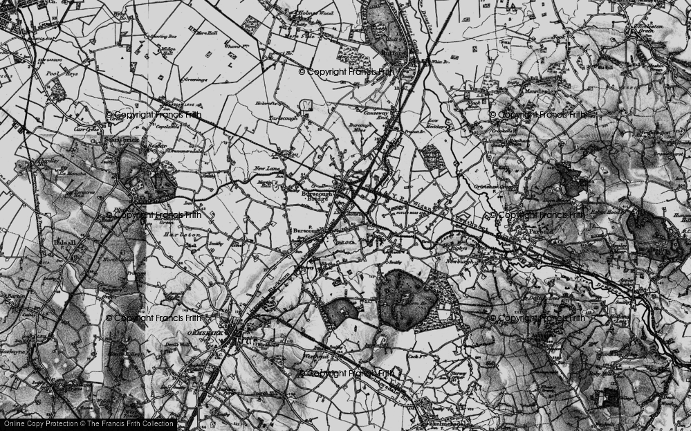 Old Map of Burscough Bridge, 1896 in 1896