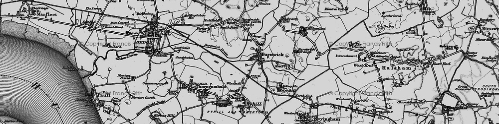 Old map of Burstwick Drain in 1895