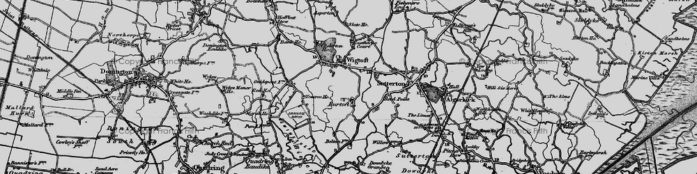 Old map of Burtoft in 1898