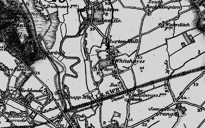 Old map of Burton in 1895