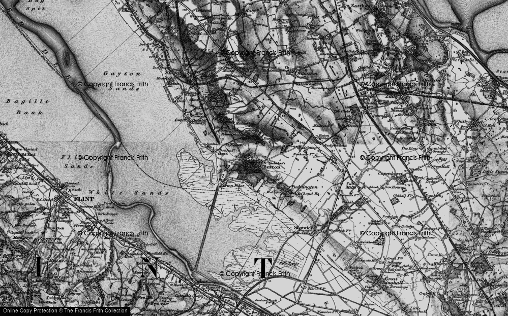 Old Map of Historic Map covering Burton Point in 1896