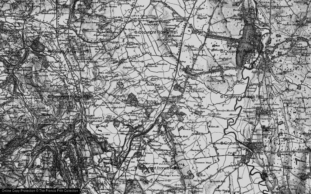 Old Map of Historic Map covering Burton Tower in 1897