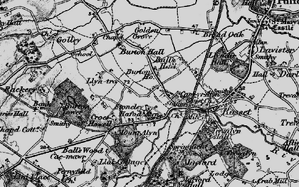Old map of Burton Tower in 1897