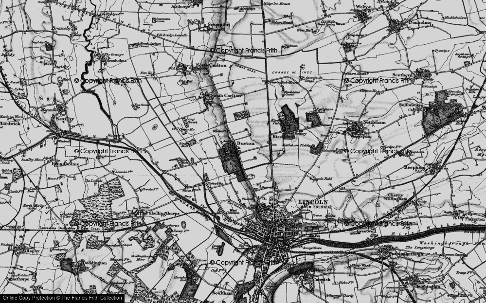 Old Map of Burton-by-Lincoln, 1899 in 1899