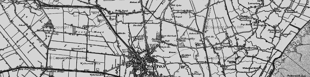 Old map of Burton Corner in 1898
