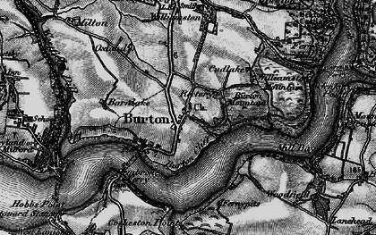 Old map of Burton Ferry in 1898