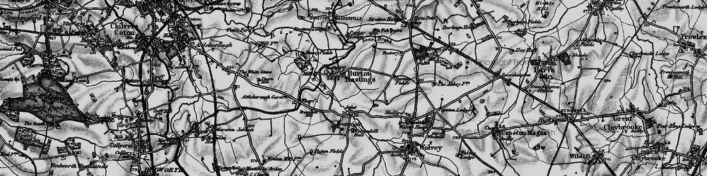 Old map of Burton Fields in 1899