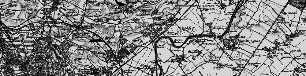 Old map of Burton Joyce in 1899