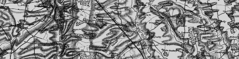 Old map of Burton-le-Coggles in 1895