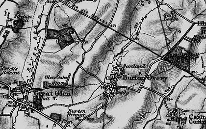 Old map of Burton Overy in 1899