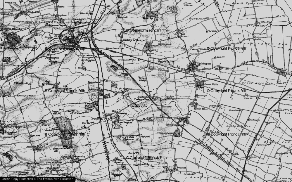 Old Map of Burton Pedwardine, 1898 in 1898