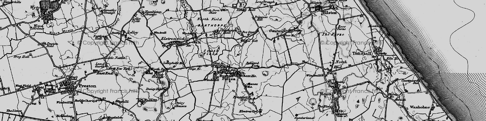 Old map of Willow Toft Fox Covert in 1895
