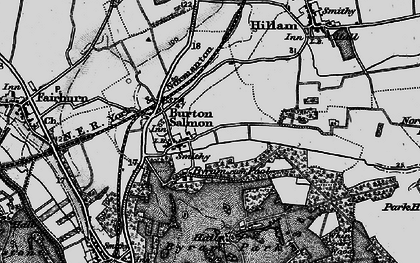 Old map of Burton Salmon in 1895