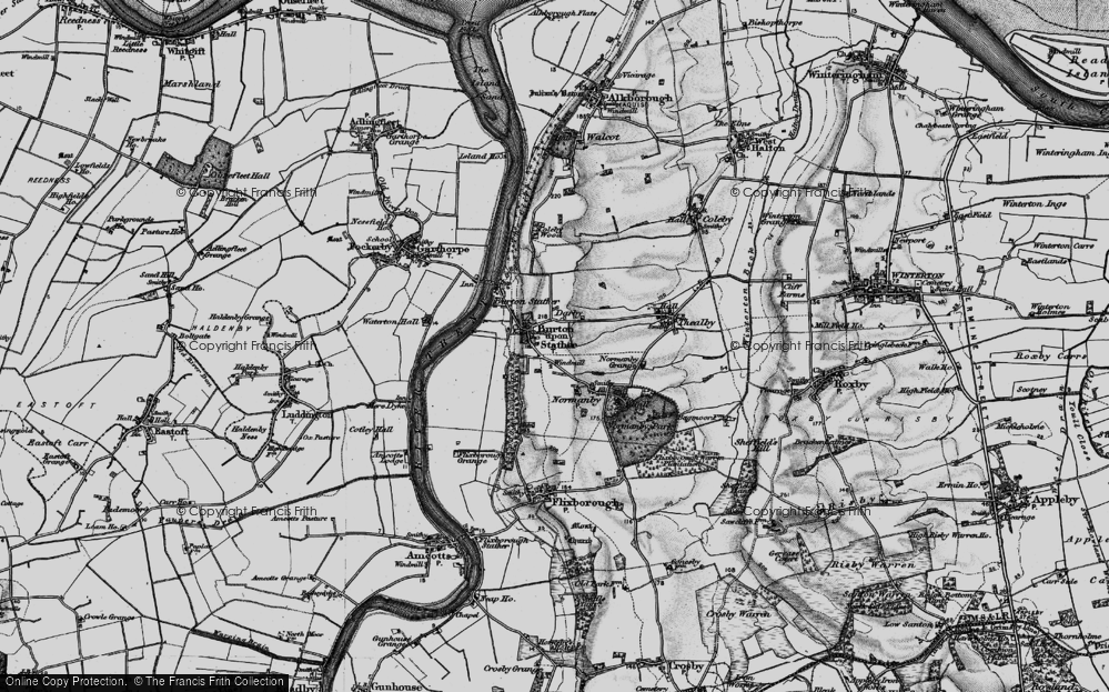 Old Map of Burton upon Stather, 1895 in 1895