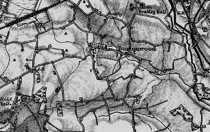 Old map of Burtonwood in 1896